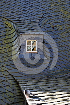 Roof of old medieval house in Goslar, Germany