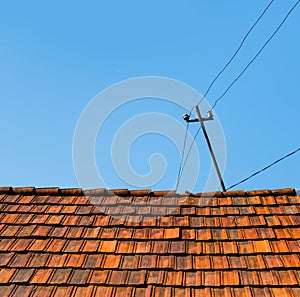 Roof of an old rustic house