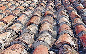 Roof with old tiles