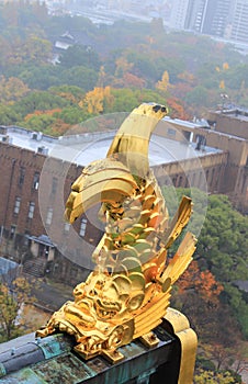 Roof ornament at Osaka Castle in the form of shachi