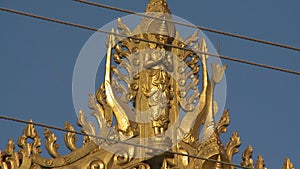 Roof ornamentation detailing of a Buddhist temple