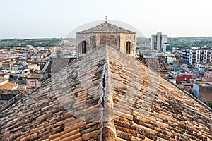 Roof and panoramic view of Noto baroque city in Sicily, Italy