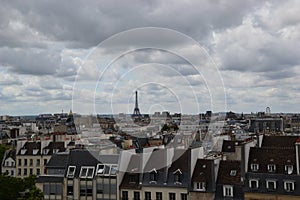 Roof of Paris france and tour eiffel photo