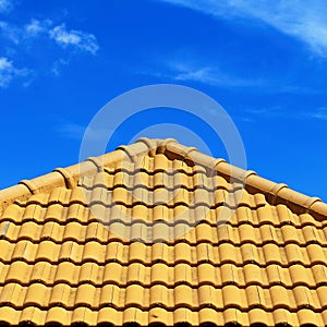 Roof pattern and blue sky
