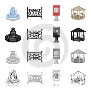 Roof, protection, park and other web icon in cartoon style.Wooden, recreation, entertainment icons in set collection.