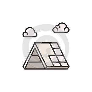 Roof Repair and Installation vector concept colored icon