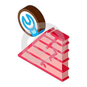 Roof repair isometric icon vector illustration