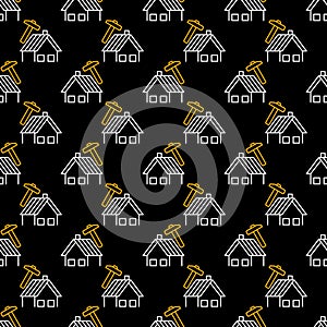 Roof Repair and Maintenance vector concept linear seamless pattern