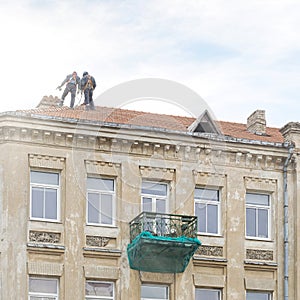 Roof repair of old building