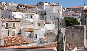 Roof scene in Monte Sant`Angelo, on the Gargano Promontory in Puglia, southern Italy.