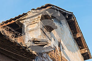 Roof at Shaxi Ancient village. a famous Ancient village of Jianchuan, Yunnan, China.