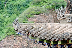 Roof of Shazong Ritod Monastery(Xiazongsi). a famous Monastery in Pingan, Qinghai, China.