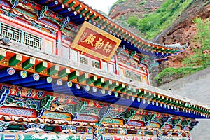 Roof of Shazong Ritod Monastery(Xiazongsi). a famous Monastery in Pingan, Qinghai, China.