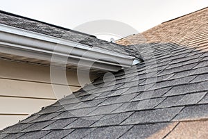 Roof shingles on large building