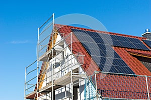 Roof with solar panel - photovoltaic