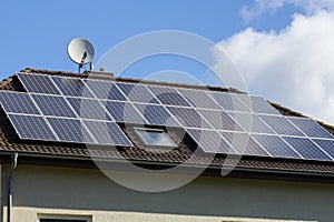 Roof with solar panels