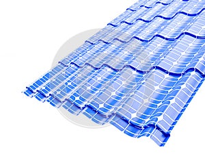 Roof solar panels on a white background 3D illustration photo