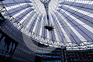 Roof of the Sony Center is located near the Berlin Potsdamer Platz railway station.