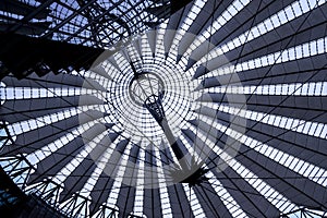 Roof of the Sony Center is located near the Berlin Potsdamer Platz railway station.