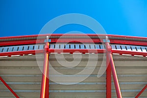 Roof steel construction of a stadium