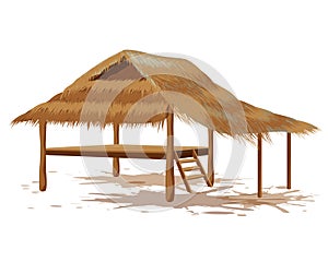 Roof straw hut photo