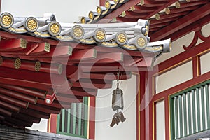 Roof structure of The Buddha Tooth Relic Temple and Museum, Chinatown, Singapore . It is Chinese style architecture