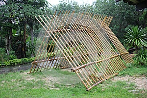 Roof structure, natural materials made of bamboo