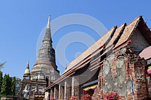 Roof style of thai temple with gable apex on the top,thailand