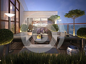 Roof - terrace in a modern style