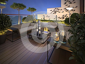 Roof - terrace in a modern style