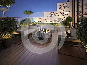 Roof - terrace in a modern style