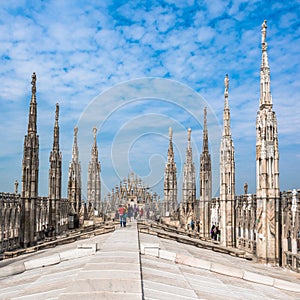 Roof terraces of Milan Cathedral, Lombardia, Italy photo