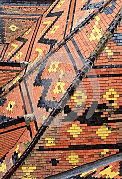 Roof tile of La Rochepot castle