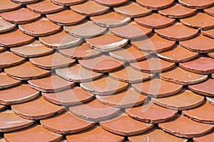 Roof tile pattern closeup