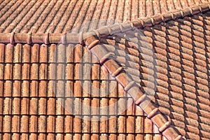 Roof tile pattern. Old Ceramic Roof