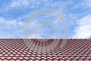 The roof tile with the sky