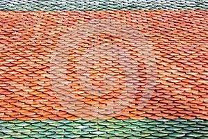 Roof tile of thai temple pattern texture background