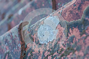 Roof tiles on old house closeups