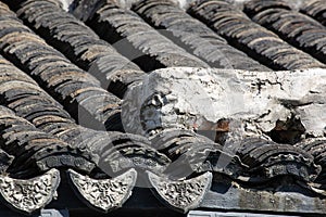 Roof tiles, Pingjiang District, Suzhou, Jiangsu , China.