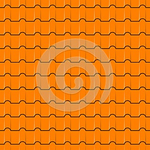 Roof tiles seamless pattern. Yellow shingles profiles background. Vector.