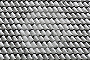 Roof tiles after snowfall