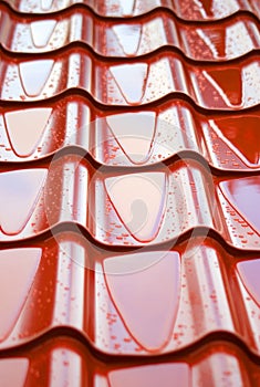 Roof tiles water background