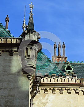 Detail střechy Jakabův palác, Košice Slovensko