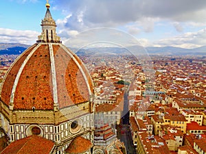 Roof-top and Duomo view in Florence, Italy