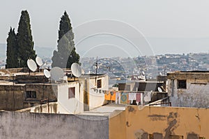 The roof top of Moroccan house in Fes