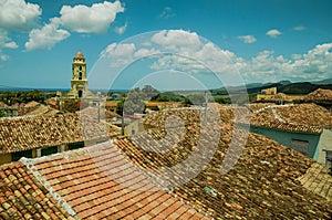 Roof top view over colonial houses in Trinidad,Cuba