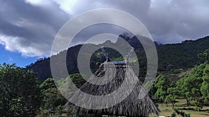 Roof Top view of Traditional Sacred House of Timor-Leste photo