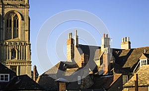 Roof tops and church, Stamford, Lincolnshire
