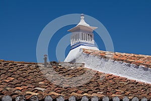 Roof and a traditional portuguese chimney
