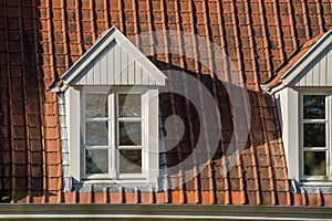 Roof with two dormer windows